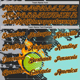 Custom Black Ice Blue-Bay Orange Flame Tennis Ball Splatter 3D Pattern Performance Polo Shirt