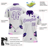 Custom White-Purple Gradient Geometric Abstract Performance Polo Shirt
