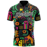 Custom Black-White Tribal Geometric Performance Polo Shirt