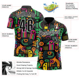 Custom Black-White Tribal Geometric Performance Polo Shirt