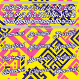 Custom Light Yellow White Pink-Dark Purple Tribal Geometric Performance Polo Shirt