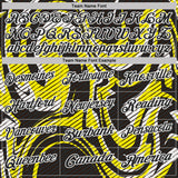 Custom Black Light Yellow-White Abstract Line Graffiti Performance Polo Shirt