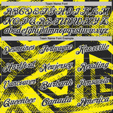 Custom Light Yellow Black-White Abstract Geometric Performance Polo Shirt