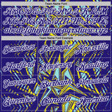 Custom Dark Purple Green Yellow-White Abstract Geometric Performance Polo Shirt