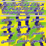 Custom Light Yellow Dark Purple Neon Green-White Abstract Geometric Performance Polo Shirt