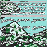 Custom Ice Blue White Green-Black Abstract Geometric Performance Polo Shirt