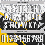 Custom White Black-Yellow Abstract Geometric Performance Polo Shirt