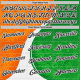 Custom Orange Black Green-White Abstract Geometric Performance Polo Shirt