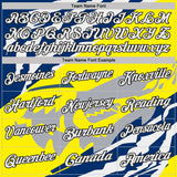 Custom Light Yellow White Blue Gray-Black Abstract Geometric Performance Polo Shirt