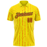 Custom Light Yellow Bay Orange-Black Geometric Line Performance Polo Shirt