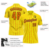 Custom Light Yellow Bay Orange-Black Geometric Line Performance Polo Shirt