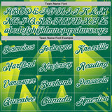 Custom Kelly Green Neon Yellow-White Gradient Geometric Performance Polo Shirt