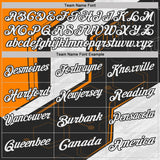 Custom Black White-Bay Orange Tech Geometric Performance Polo Shirt