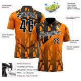 Custom Black Bay Orange-White Gradient Geometric Performance Polo Shirt