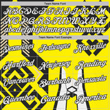 Custom Light Yellow White-Black Tribal Geometric Performance Polo Shirt