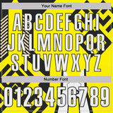 Custom Light Yellow White-Black Tribal Geometric Performance Polo Shirt