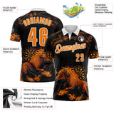Custom Black Bay Orange-White Darts Bull Dartboard Performance Polo Shirt