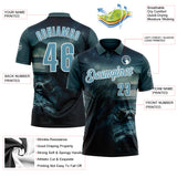 Custom Blue Shadow Blue-White Darts Crocodile Dartboard Performance Polo Shirt