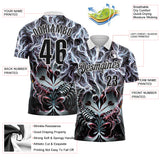 Custom Black-White Darts Scorpion Dartboard Performance Polo Shirt