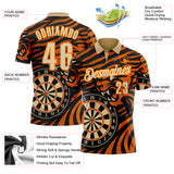 Custom Black Cream Orange-Bay Orange Darts Tiger Dartboard Performance Polo Shirt
