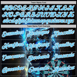 Custom Black Sky Blue-White Darts Panther lightning Dartboard Performance Polo Shirt