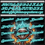 Custom Black Ice Blue-Teal Darts Fire Sharke Dartboard Performance Polo Shirt