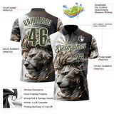 Custom Black Olive Gray-White Darts Lion Dartboard Performance Polo Shirt