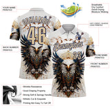 Custom White City Cream-Navy Darts Eagle Dartboard Performance Polo Shirt