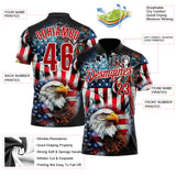 Custom Black Red-White Darts Eagle Dartboard Patriotic American Flag Performance Polo Shirt