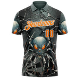 Custom Gray Bay Orange-White Darts Spider Dartboard Performance Polo Shirt