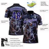 Custom Black Dark Purple-White Darts Lightning Tiger Dartboard Performance Polo Shirt