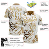 Custom White-Old Gold Darts Tiger Dartboard Performance Polo Shirt