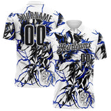 Custom White-Black Darts Wolf Dartboard Performance Polo Shirt