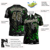 Custom Black Olive Green-White Darts Gothic Deer Dartboard Performance Polo Shirt