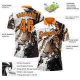 Custom White Bay Orange-Black Darts Tiger Dartboard Performance Polo Shirt