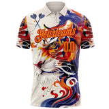 Custom Cream Bay Orange-Red Darts Tiger Fire Dartboard Performance Polo Shirt