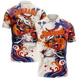 Custom Cream Bay Orange-Red Darts Tiger Fire Dartboard Performance Polo Shirt