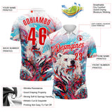 Custom White-Fire Red Darts Bear Dartboard Performance Polo Shirt