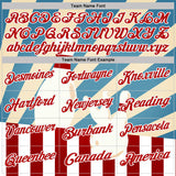 Custom White Red-Shadow Blue Bowling American Flag Performance Polo Shirt