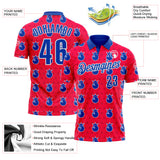 Custom Red Thunder Blue-White Bowling Balls American Inspired Performance Polo Shirt