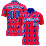 Custom Red Thunder Blue-White Bowling Balls American Inspired Performance Polo Shirt