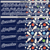 Custom Navy-White Bowling Ball And Pins Performance Polo Shirt
