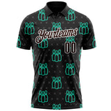 Custom Black Brown Green-White Bowling Pins Performance Polo Shirt