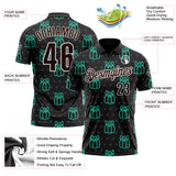 Custom Black Brown Green-White Bowling Pins Performance Polo Shirt