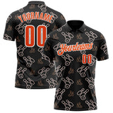 Custom Black Orange-White Bowling Ball And Pins Strike Performance Polo Shirt