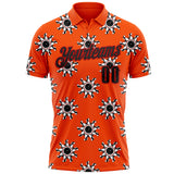 Custom Orange Black-Red Bowling Ball And Pins Strike Performance Polo Shirt