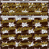 Custom Brown Navy-Gold Bowling Ball And Pins Strike Performance Polo Shirt