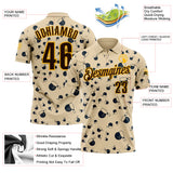 Custom City Cream Brown-Gold Bowling Ball And Pins Strike Performance Polo Shirt