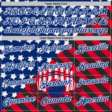 Custom Royal Red Black-White Patriotic American Flag Bowling Ball And Pins Strike Performance Polo Shirt