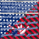 Custom Royal Red Black-White Patriotic American Flag Bowling Ball And Pins Strike Performance Polo Shirt